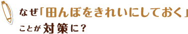 なぜ「田んぼをきれいにしておく」ことが対策に?