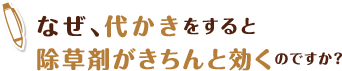 なぜ、代かきをすると除草剤がきちんと効くのですか?