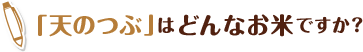 「天のつぶ」はどんなお米ですか?