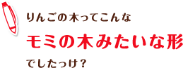 りんごの木ってこんなモミの木みたいな形でしたっけ?